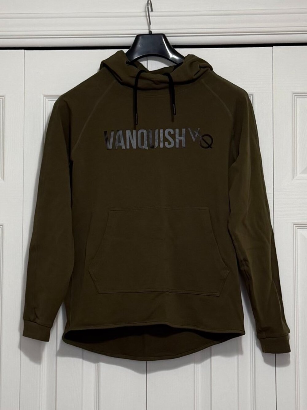 Vanquish Fitness Lightweight Hoodie – Khaki Green "Designed in London"